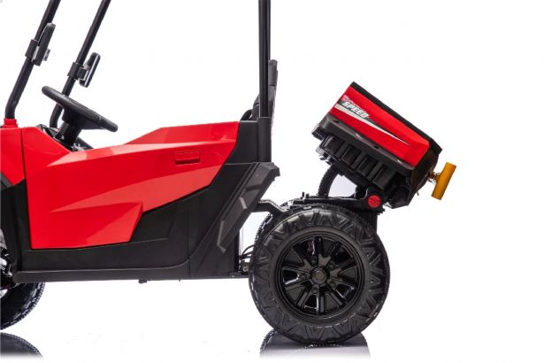 SHOK Ride On - TaskMaster FOUR, 2-Seat, 24V, Leather Seats, EVA Wheels, Remote, Red