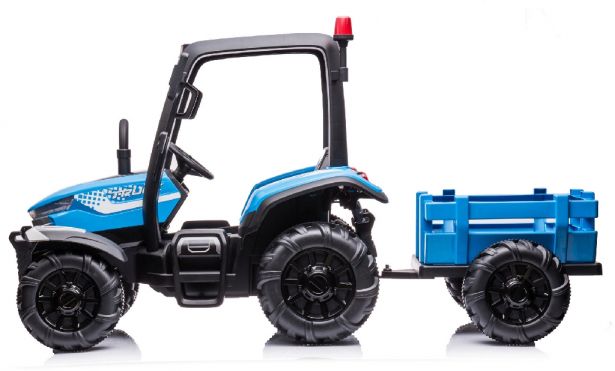 SHOK Ride On - Trundle Tug, 2-Seat, 24V, Leather Seats, EVA Wheels, Remote, Blue