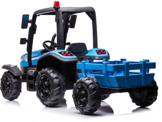 SHOK Ride On - Trundle Tug, 2-Seat, 24V, Leather Seats, EVA Wheels, Remote, Blue