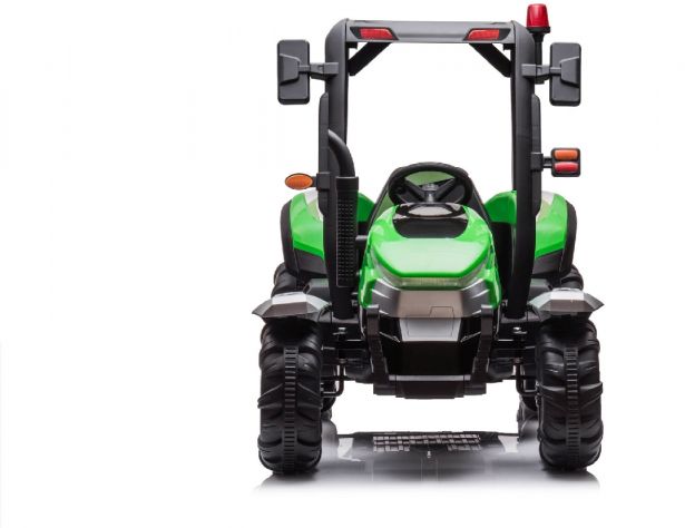 SHOK Ride On - Trundle Tug, 2-Seat, 24V, Leather Seats, EVA Wheels, Remote, Green