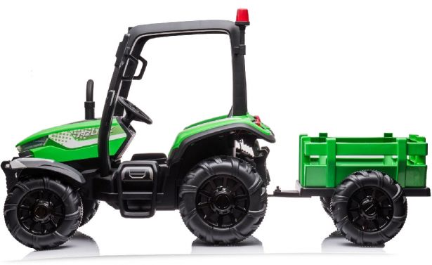 SHOK Ride On - Trundle Tug, 2-Seat, 24V, Leather Seats, EVA Wheels, Remote, Green