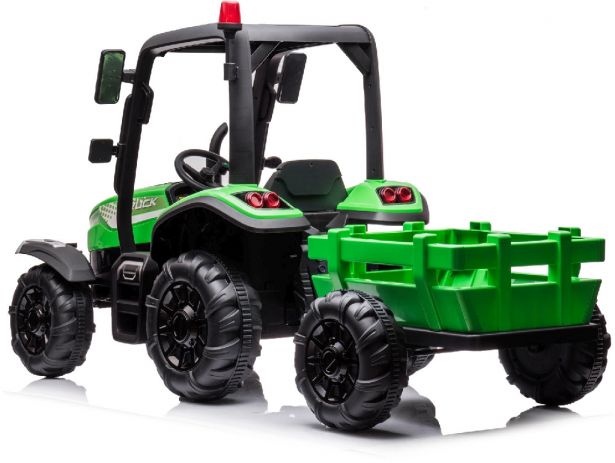 SHOK Ride On - Trundle Tug, 2-Seat, 24V, Leather Seats, EVA Wheels, Remote, Green