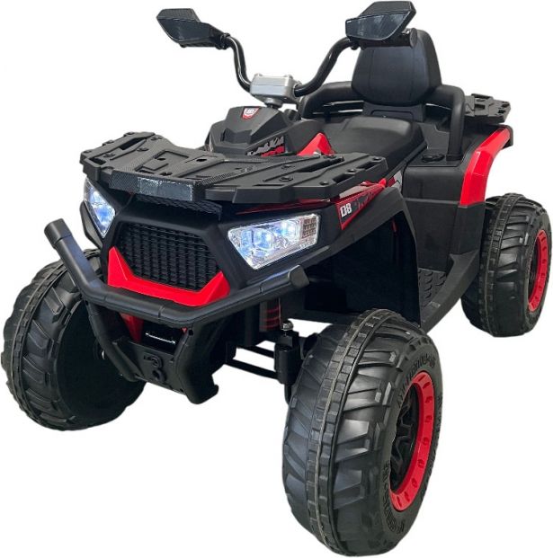 SHOK Ride On - Rumble Rider 4x4 ATV, 24V, Leather Seats, EVA Wheels, Remote, Red
