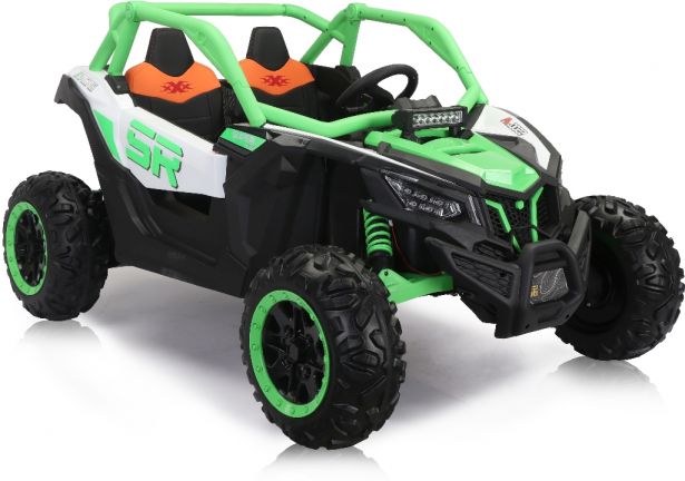 SHOK Ride On - SideKick, Kids Buggy, 2-Seat, 24V, Leather Seats, EVA Wheels, Remote, Green