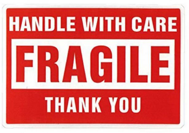 Shipping and Handling Label - Fragile, Handle With Care, 2