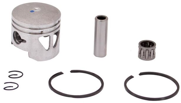 Piston and Ring Set - 47cc, 49cc, 44mm, 12 mm, 2 windows (7 pcs)