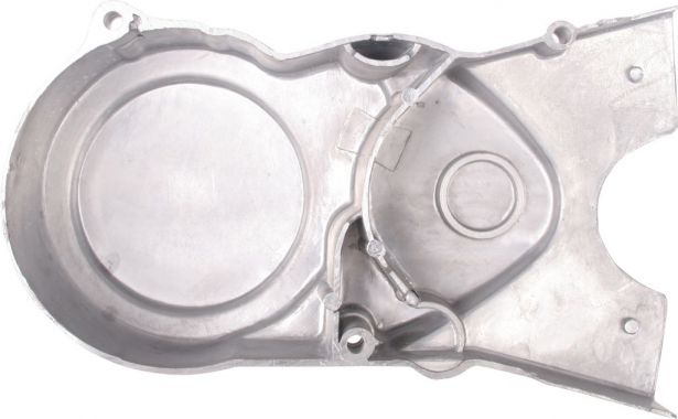 Engine Cover - 50cc to 140cc, Kick Start, Left, Chrome