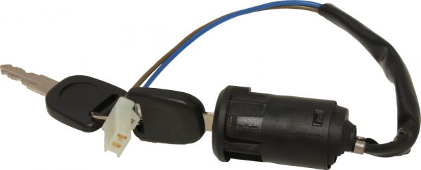 Ignition Key Switch - 2 pin Female, Plastic