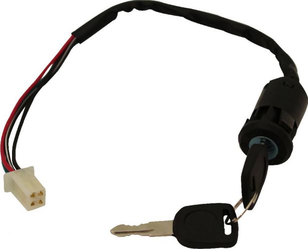 Ignition Key Switch - 4 pin Female, Plastic