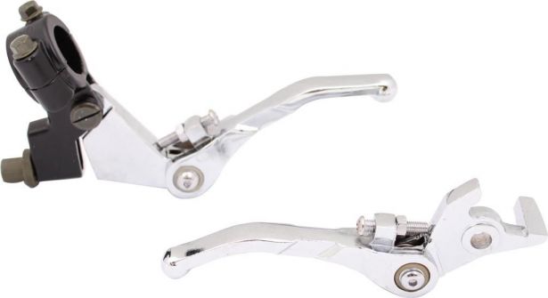 Brake & Clutch Lever Set - Collapsible, Aluminum, Performance, 2pc Set