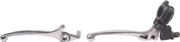 Brake & Clutch Lever Set - Aluminum, Chrome, 2pc Set