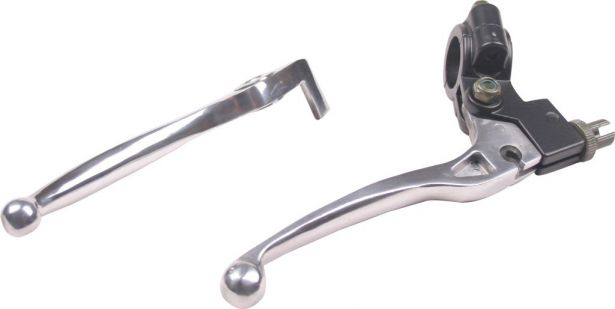 Brake & Clutch Lever Set - Aluminum, Chrome, 2pc Set