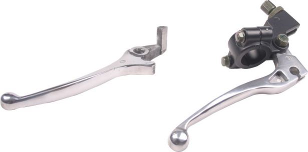 Brake & Clutch Lever Set - Aluminum, Chrome, 2pc Set