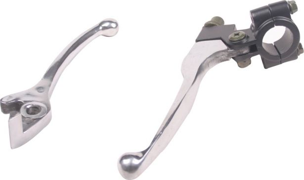 Brake & Clutch Lever Set - Aluminum, Chrome, 2pc Set