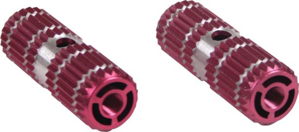 Foot Pegs - Dirt Bike, Red, CNC, (2 pc set)